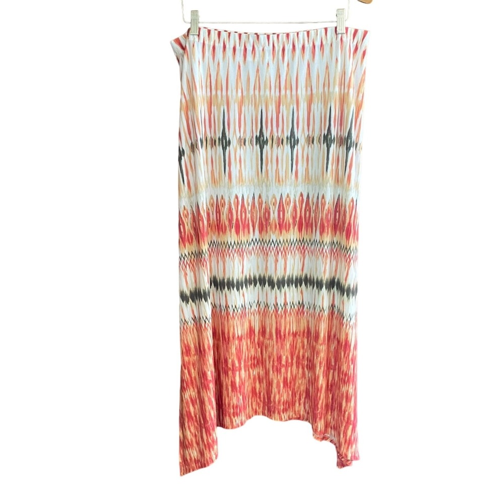 Chico's Midi Skirt‎ Women's 2 US Medium Asymmetrical Tribal Boho Festival Resort